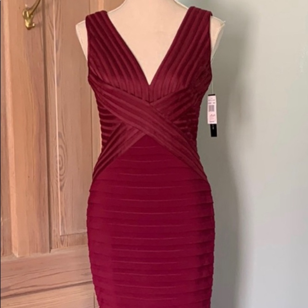 Betsy & Adam Burgundy prom dress